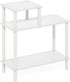 3-Tier Furinno Turn-N-Tube Side Table, Rectangle Sofa End Table with Open Shelf, Toolless Assembly Night Stand, Bedside
