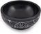 Kaizen Casa Hand Carved Natural Stone Bowl, Smudge Pot, White Leaf Carved Design, 5” x 2” – Black, Jewelry Dish,