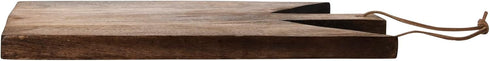 Main + Mesa Geometric Wood Cutting Board, Medium Natural with Leather Tie