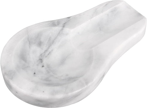 HESHIBI Marble Spoon Rest for Kitchen Countertop, Perfect for Spatula, Ladle, Fork (1, Light Grey)