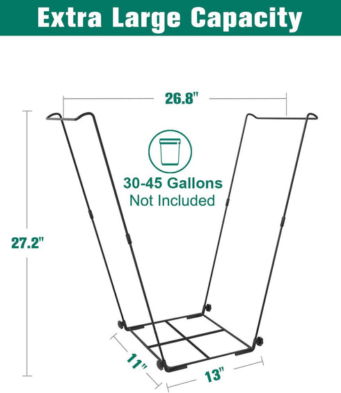 Tuohours 30-45 Outdoor Trash Bag Holder Stand - Heavy Duty Metal Garden Garbage Bag Support Frame for Gallon Capacity