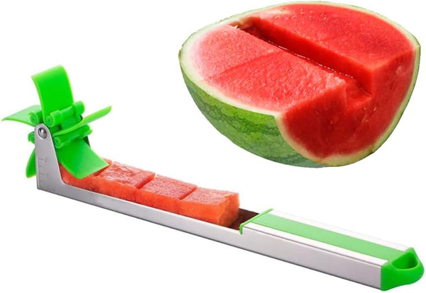 YIDADA Watermelon Windmill Cutter Slicer, Stainless Steel Fruit Tools with Melon Scoop for Quick Cutting
