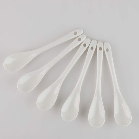 Porcelain Egg Spoons Set of 12, Ceramic Spoons for Soft-Boiled Eggs, Coffee, Tea, Desserts