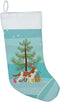 Caroline's Treasures BB2967CS Cavalier King Charles Spaniel Merry Christmas Tree Stocking, Teal Hanging Decor