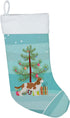 Caroline's Treasures BB2967CS Cavalier King Charles Spaniel Merry Christmas Tree Stocking, Teal Hanging Decor