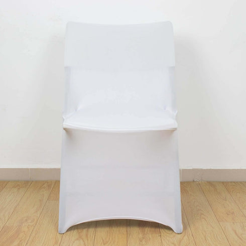 Premium White Spandex Chair Cover for Lifetime Folding Chairs