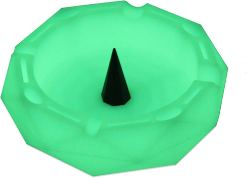 Geometric Silicone Ashtray, Glow in the Dark Unbreakable Multipurpose Storage Ash Tray with Glass Friendly Tapping