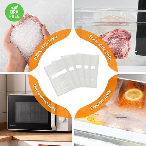 Wevac 6''x100' & 8''x100' Vacuum Seal Roll Keeper with Cutter, BPA Free, Ideal for Food Storage