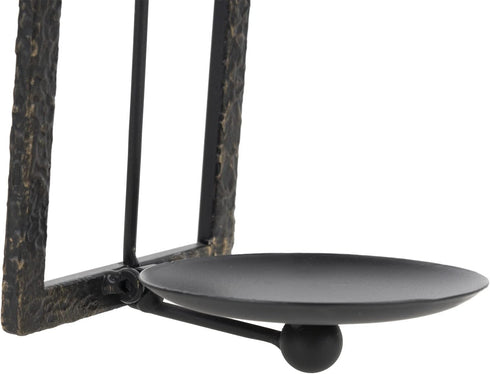 Set 2 GAKA Metal Rustic Wall Sconce Candle Holder of Black Gold Wall Gothic Mount Candle Sconce Holder for Living Room