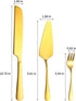 Cake Knife and Server Set with 6 Pcs Cake Forks,Wedding Cake Cutting Set for Birthday Anniversary Parties and Festival(8 PCS, Gold) by Lazycorner