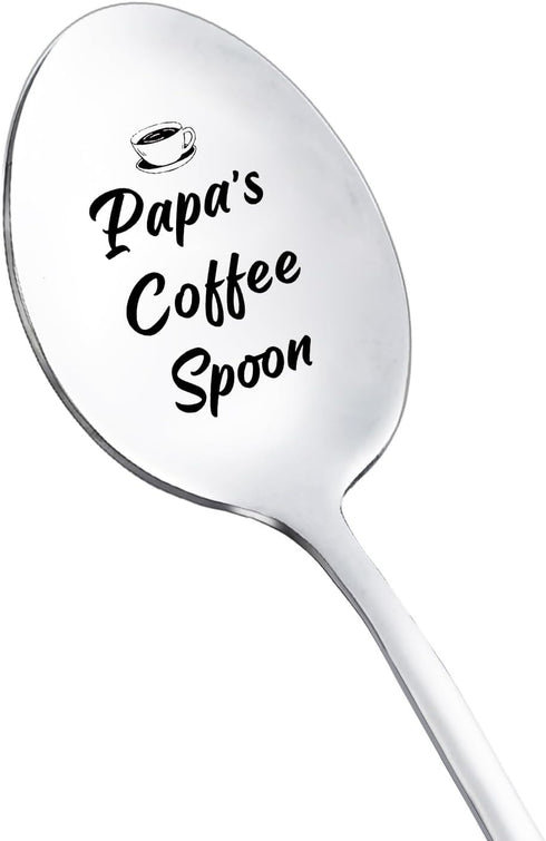 Papa Coffee Spoon Gifts from Granddaughter/Grandson - Coffee/Tea Gift Spoons for Grandpa - Engraved Spoon