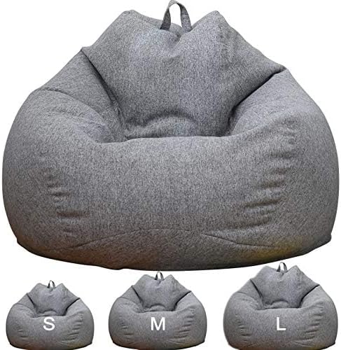 KODENG 100x120cm) Large Small Lazy Sofas Cover Chairs Without Filler Linen Cloth Lounger Seat Bean Bag Pouf Puff Couch