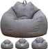 KODENG 100x120cm) Large Small Lazy Sofas Cover Chairs Without Filler Linen Cloth Lounger Seat Bean Bag Pouf Puff Couch