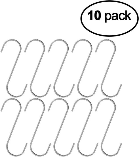 S-Hooks for Hanging Wall Décor and Plants – 10 Pack of 1-3/4 inch S-Hooks