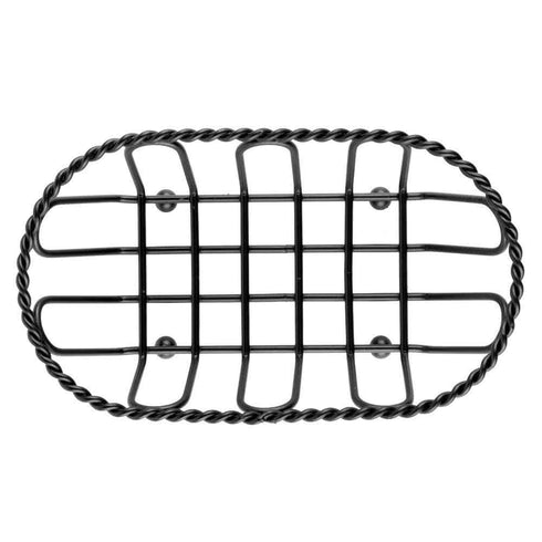 G.E.T. 4-33453 Black Oblong Braided Rim Metal Wire Basket, Iron Powder Coated, Oval Shape