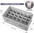 Moteph Shoe Organizer for Closet, Large Grey Shoe Storage with Clear Cover & Adjustable Dividers for 24 Pairs