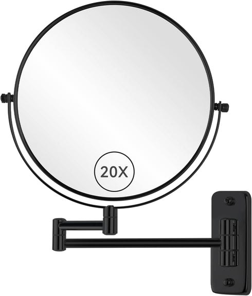 Hahoray 8 Wall Mount Makeup Mirror with 20X Strong Magnification Keep 4 inches,