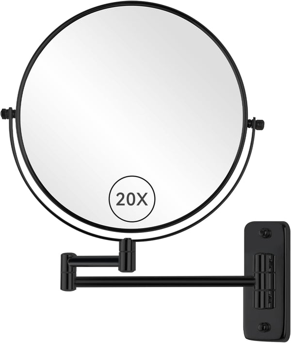 Hahoray 8 Wall Mount Makeup Mirror with 20X Strong Magnification Keep 4 inches,