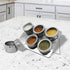 TEEM 6-Piece 75ml (2.5 oz) Countertops Stainless Steel Magnetic Spice and Condiment Organizer Kit Seasoning Jars