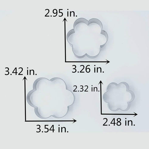 LILIAO Flower Cookie Cutters - 3 Sizes: Large 3.7", Medium 3.3", Small 2.6" - Stainless Steel