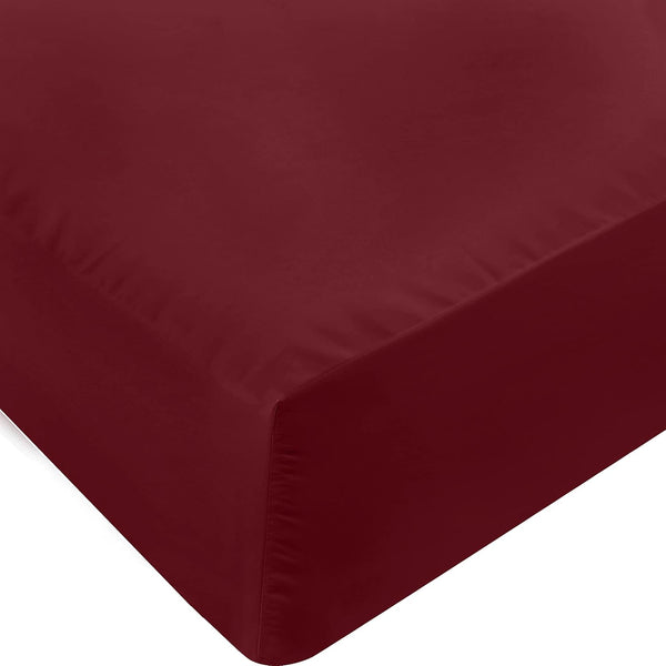 Utopia Bedding Queen Fitted Sheet - Deep Pocket Soft Microfiber Bottom Sheet, Red Burgundy, Easy Care