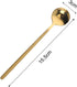 6 Pcs Coffee Spoons Stainless Steel Tea Spoons Round Dessert Spoons Long Handle Spoons for Hot Chocolate Ice Tea Latte Dessert Espresso Golden