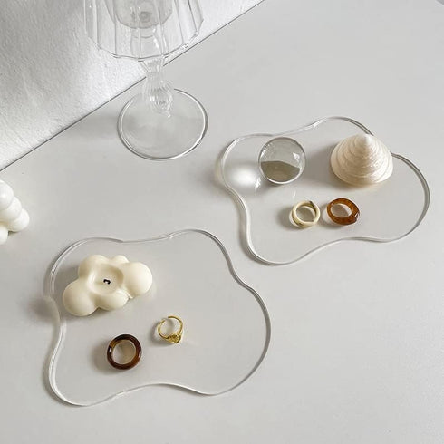 Set 2 of Acrylic Cup Coaster,Ins Irregular Coaster,Acrylic Drink Coasters for Dining Room Living Room Patio Coffee