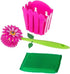 3-in-1 Set, Vigar Flower Power Kitchen Sink Caddy Flower-Shaped Dish Brush, Sponge, Fence-shaped Holder and Suction