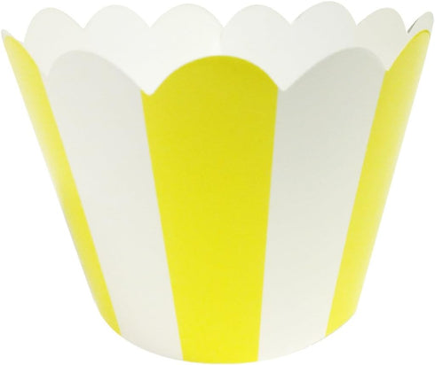 AllyDrew Standard Size Striped Cupcake Wrappers, Set of 20, Yellow
