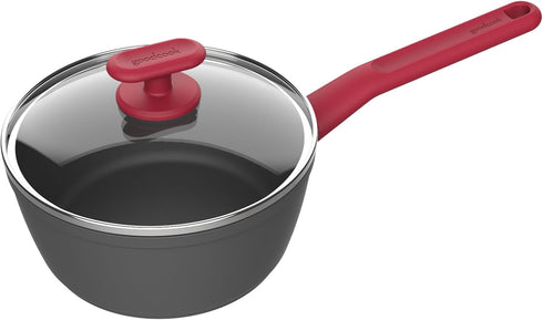 GoodCook ProEase Nonstick Sauce Pan with Lid, 2 Quart, Black