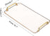 16.1 8.7 Inches Countertop, PATIKIL x Plastic Serving Tray with Golden Handles, Reusable Tray Rectangular Party