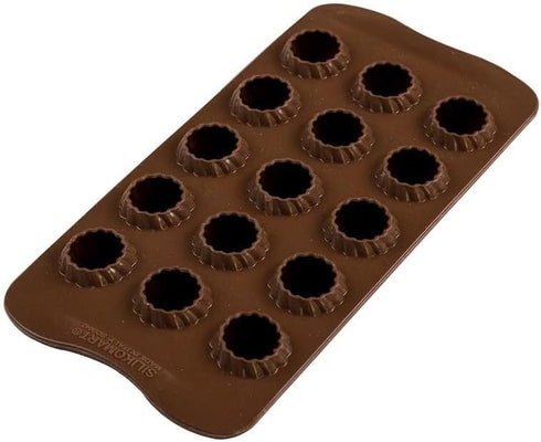 silikomart SCG28 Silicone Mould for Choco Flame Chocolates, Non-Stick, 15 Chocolates, Ø 27 h 28 mm, Made in Italy