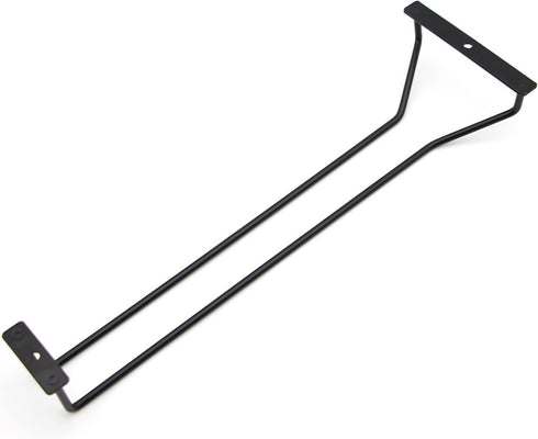 14-Inch Black Wine Glass Rack, Under Cabinet Stemware Holder, Set of 2 Hanging Stemware Racks