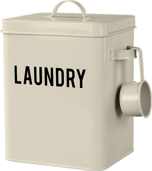LA JOLIE MUSE Laundry Detergent Powder Storage Tin Box, Farmhouse Laundry Room