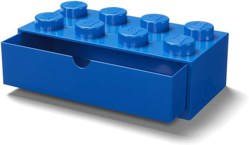 LEGO Stackable Desk Drawer BLUE - Plastic Storage Box for LEGO, Toys, Office Supplies, and Home Decoration