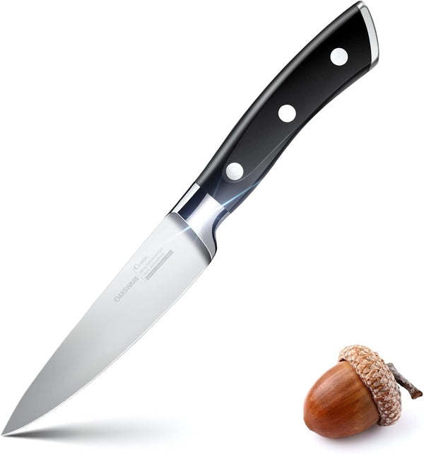 Paring Knife, 4 Inch Ultra Sharp German Stainless Steel Kitchen Knife for Fruit and Vegetable Chopping