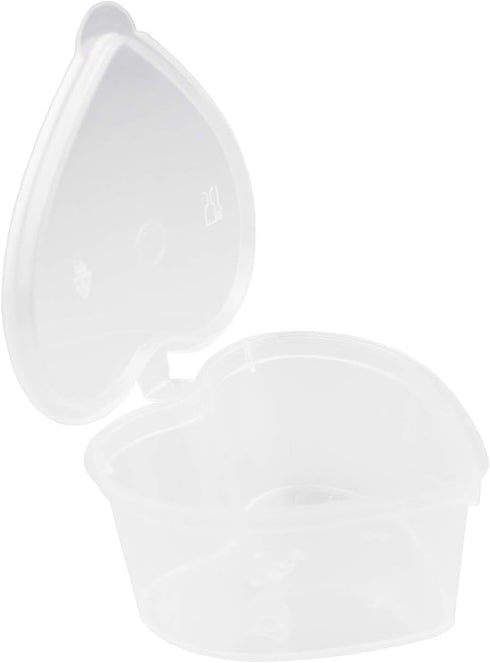 24 Pieces Heart Shaped Slime Storage Containers - 2.4 oz Transparent Small Plastic Box with Hinged Lids