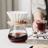 Ceramic Coffee Dripper - Elegant Flower Shape Pour Over Coffee Maker with Wood Stand (White)