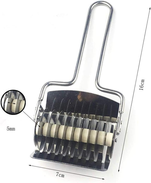 Pasta Noodle Cutter Stainless Steel Pasta Spaghetti Maker Noodle Lattice Roller Dough Cutter Mincer Kitchen Tool