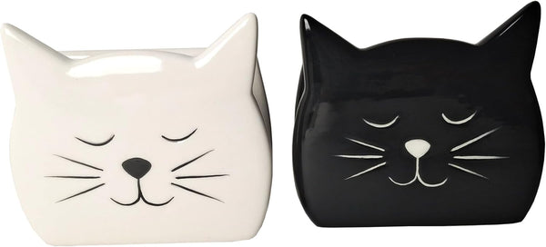 KAIGOBOX Sponge Holder for Countertop 2PCS Ceramic Sponge Caddy Cat Shape Cute Scrub