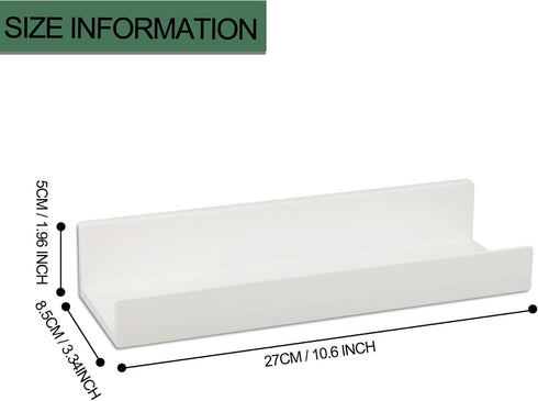 MATIMASU Set 2 10.6" Floating Shelf of - Wall Mounted Plastic Shelves for Bedroom With Adhesive Strip,Compact Nursery