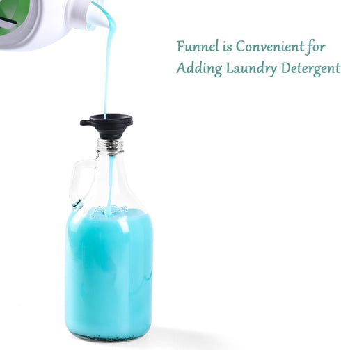 VEGEVIGI 64 OZ 1P Laundry Detergent Dispenser BY , Glass,Glass Liquid Laundry Soap Dispenser with Pump, Bleach