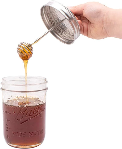 Mason Jar Lifestyle Wide Mouth Stainless Steel Honey Dipper