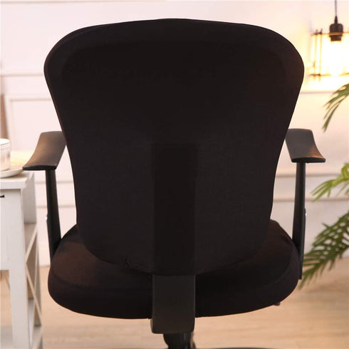 Computer Office Chair Cover - Stretchable Protective Cloth Polyester Universal Desk Task Chair Slipcover, Black
