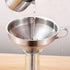 Stainless Steel Funnel with Fine Mesh Strainer, 5-Inch Metal Hopper with Handle, 300 Mesh Cooking Oil Filter Set
