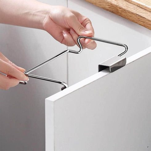 KABAKE 2 Pack Stainless Steel Trash Bag Holder, Garbage Storage Bags Rack, Hanging Garbage Bag Storage Organizer Rack