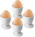 vibedor 4 Pcs Ceramic Egg Stand Holders, Porcelain Egg Holders White Egg Cups for Soft Boiled Eggs in Kitchen