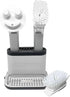 Smilyeez Caddy Combo, Sink Caddy with Smiling Dishwand & 2 Scrub Brushes (White & Grey)