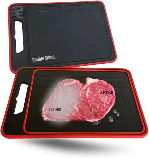Evelots Fast Defrosting Tray for Frozen Meat with Cutting Board & Garlic