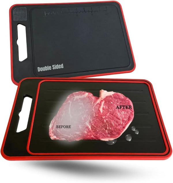 Evelots Fast Defrosting Tray for Frozen Meat with Cutting Board & Garlic